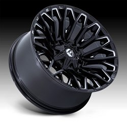 Fuel Strike FC865BE Gloss Black Milled Custom Truck Wheels 2